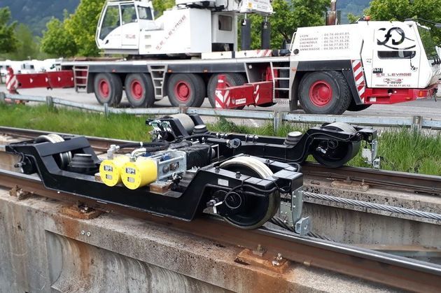 Nouveau bogie du nouveau funiculaire panoramique Arc En Ciel mis en service en 2019