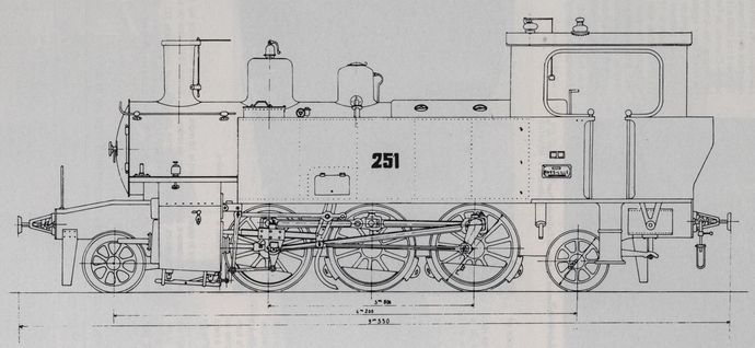 Plan de la locomotive 131 type 250