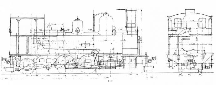 Plan des locomotives 031 type Corse série 28-41. (Echelle 1/43.5) Plan des locomotives 031 type Corse série 28-41. (Echelle 1/43.5)