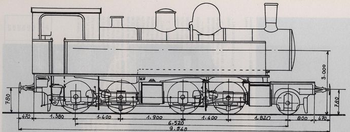 Plan des locomotives Mallet type 320, série 321-325 Plan des locomotives Mallet type 320, série 321-325