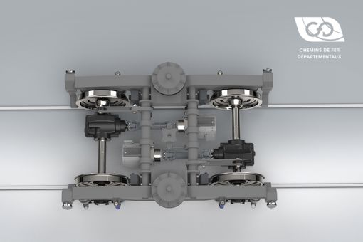 Vue de dessus du Bogie CFD pour Autorails Vue de dessus du Bogie CFD pour Autorails
