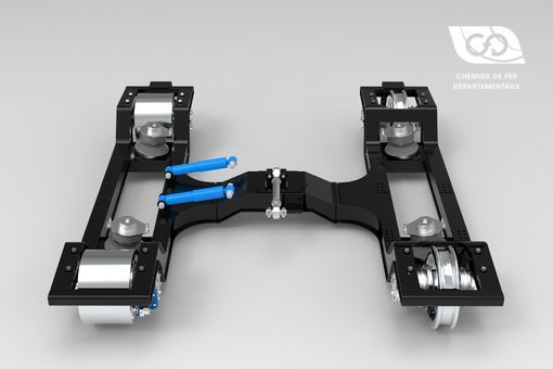 Vue de face bogie funiculaire Vue de face bogie funiculaire