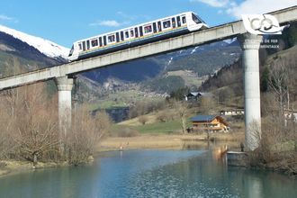 Vue du premier funiculaire Arc En Ciel (Bourg Saint Maurice)